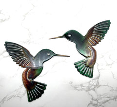 Copper bronzed plated hummingbird wall art gloss finish