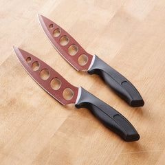 Copper Forever Knife 9-1-2 inch pair featuring oval cutouts