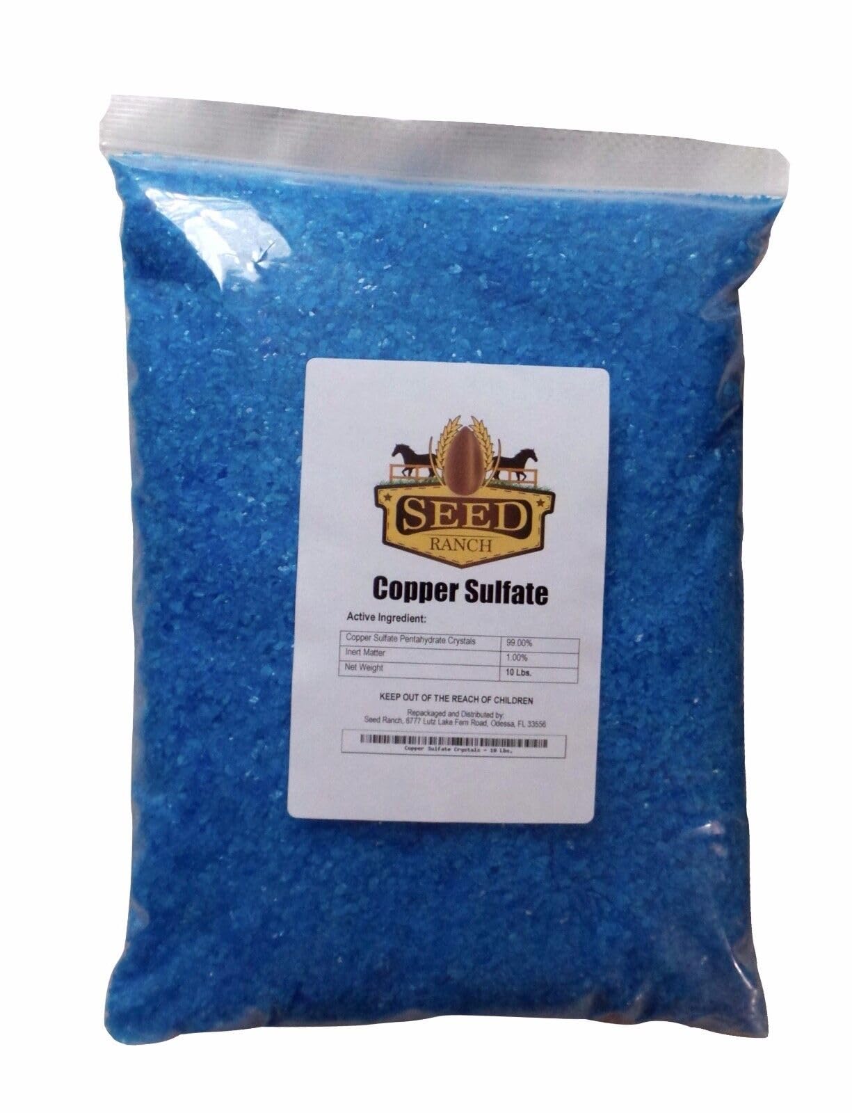 Copper sulfate pentahydrate crystals 99.9% 10 lbs industrial packaging USA