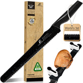 CoquusAid 2025 Upgrade Bread Knife double serrated blade for crusty bread