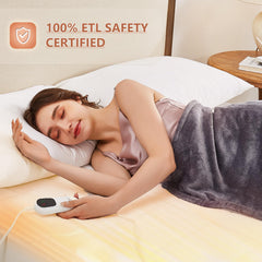 Twin size heated mattress pad single controller