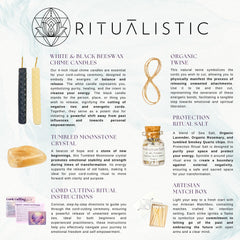 Cord Cutting Ritual Kit black beeswax candle image