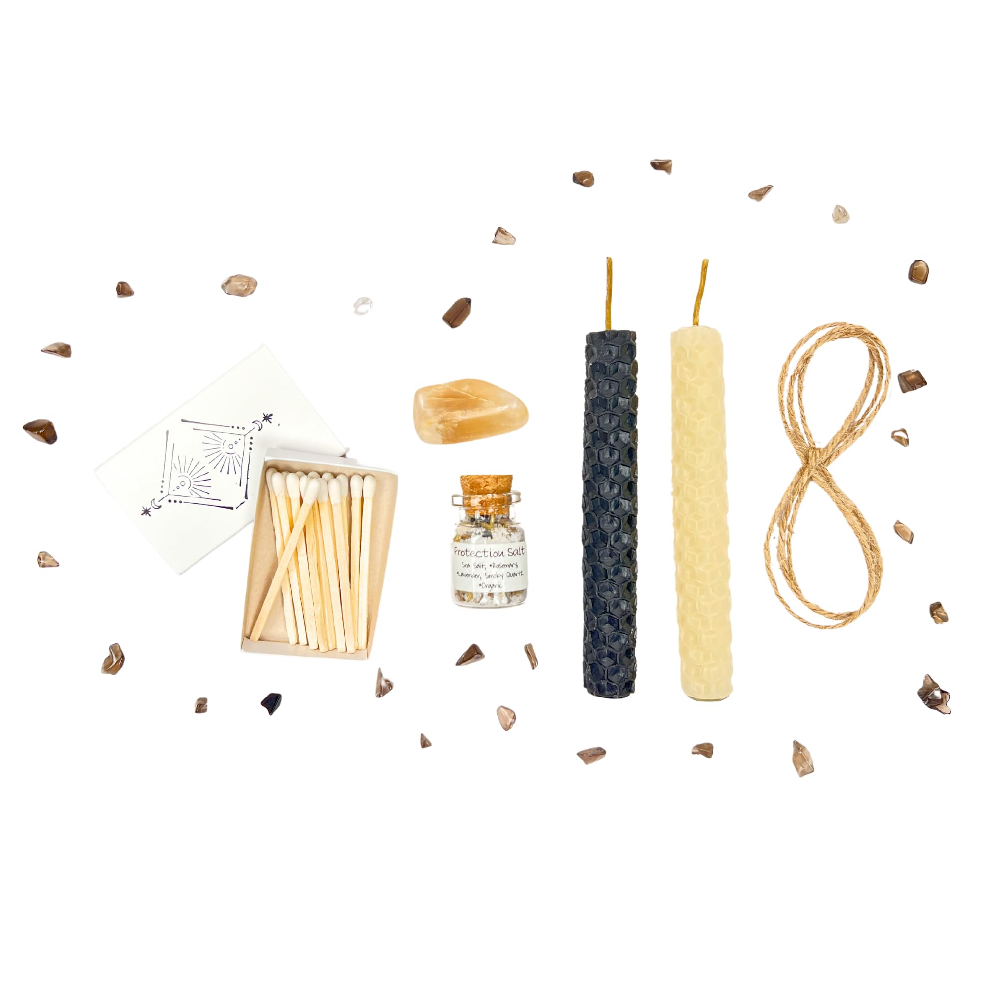 Cord Cutting Ritual Kit white beeswax candle image