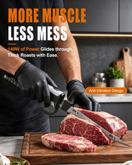 Cordless carving knife showing LED battery display