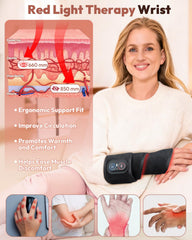 Cordless heated wrist wrap showing USB charging