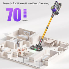 OLED intelligent touch display on cordless vacuum cleaner
