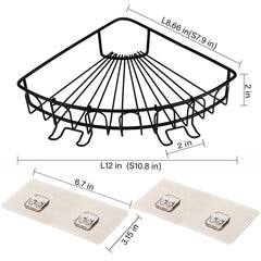 Shower caddy designed for 90 degree corner walls