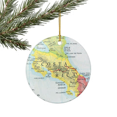 Costa Rica Christmas Ornament aluminum 3 inch with golden hanger