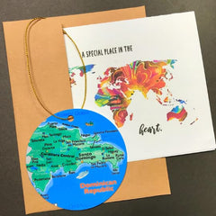 Costa Rica Christmas Ornament packaged in gift card packaging