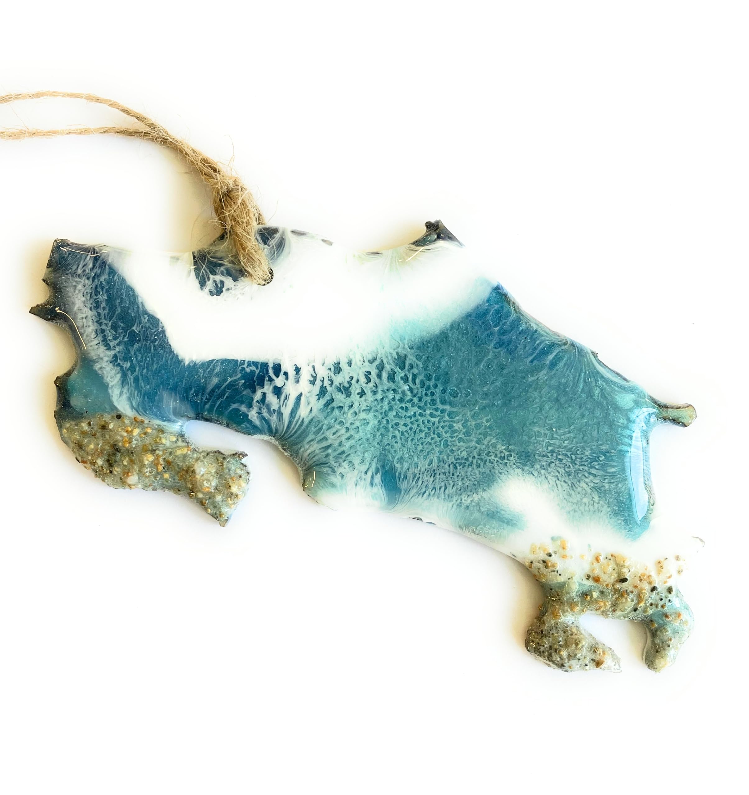 Costa Rica Holiday Ornament resin art with real beach sand