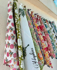 Napkins for weddings and home events with botanical design