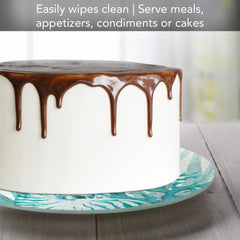 Cake plate and pizza server on lazy susan