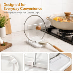 Countertop lid holder compatible with slow cooker lids
