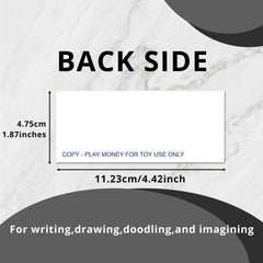 4.4 × 1.8 inch prop paper pieces with COPY and NOT LEGAL TENDER