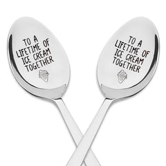 Couples ice cream spoons stainless steel 2 pcs
