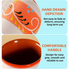 Hand painted clay Covzoe drinking cups