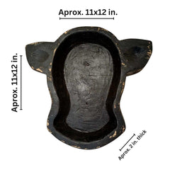 Antique black finish dough bowl made from solid wood