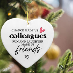 Coworker gift Hanging Heart 3 inch diameter display