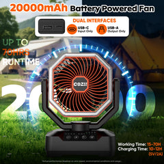Camping fan with LED lantern by COZII