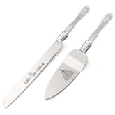 CQNET Mis Quince Años cake knife set in silver