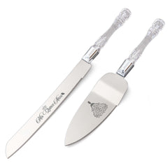 CQNET Mis Quince Años cake knife set in silver