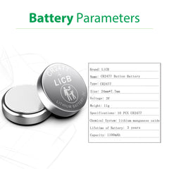 CR2477 3V lithium battery close up