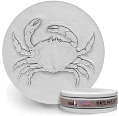 Crab Absorbent Drink Coasters 4 3/8 inch diameter cork feet