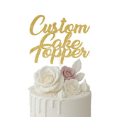 CRAFALA CREATIVE custom cake topper with gold glitter
