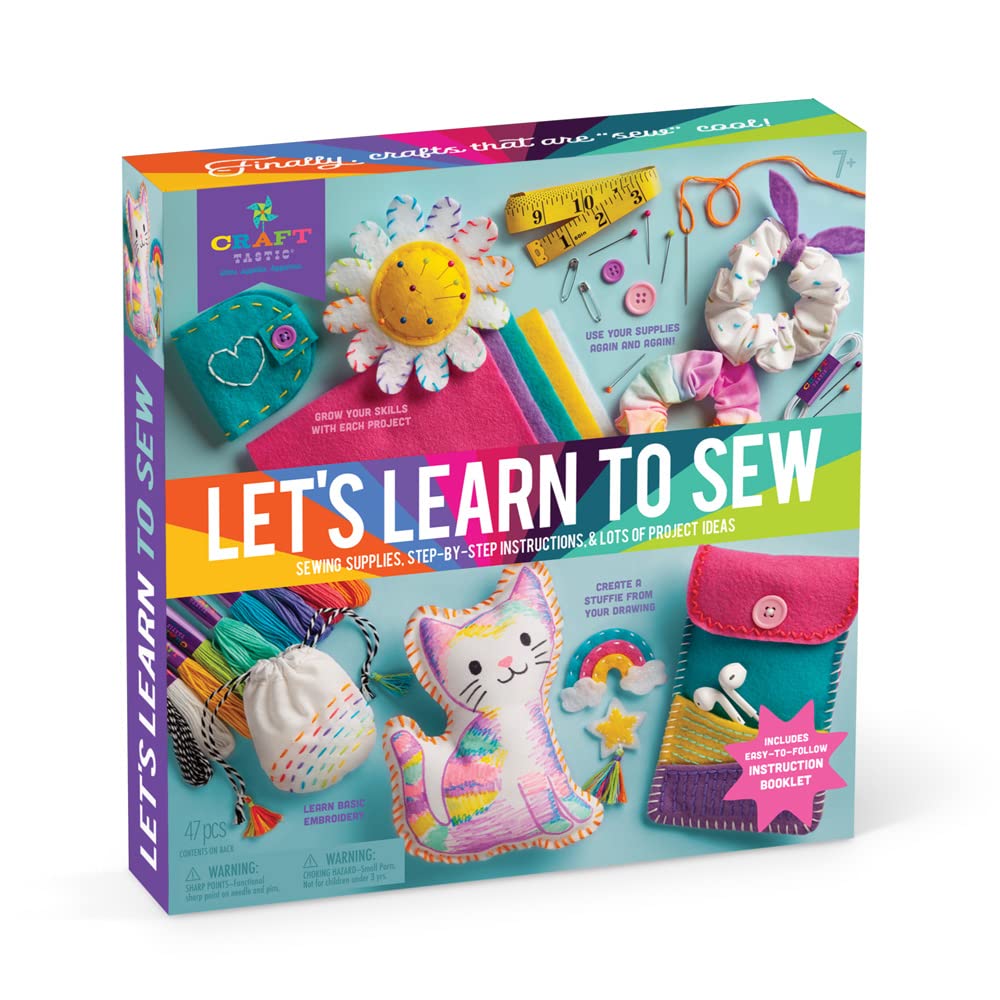 Craft-Tastic Let’s Learn to Sew mini sewing kit instruction booklet