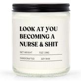 Craftique Nurse Candle packaging with lavender design