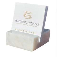 Craftsman Stoneworks business card holder Italian Carrara marble