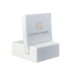 Vertical card holder made from quartz remnants