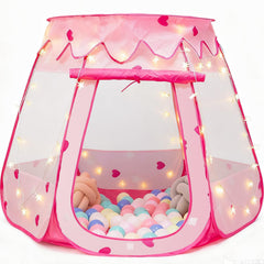 Crayline pink pop up princess tent front view