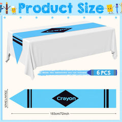crayon theme table runner for classroom decor 72x13 inches