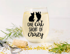 Crazy Cat Lady Wine Glass 21oz stemless tumbler with vinyl design