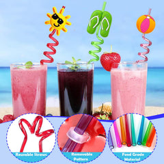 Approximately 10.6 inches long straw suitable for smoothies
