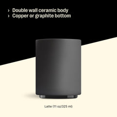 Interior curvature lifts crema Monty latte art cup