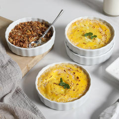 Ceramic Creme Brulee Ramekins for desserts 6 count