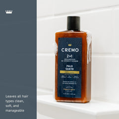 cremo barber-grade 2-in-1 shampoo conditioner bottle
