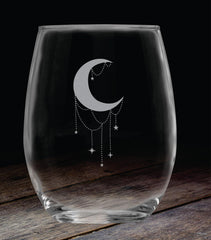 Lead-free glass Crescent Moon Crystal glass handmade in small batches
