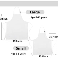 Large size CRJHNS cotton kids apron with adjustable neck strap