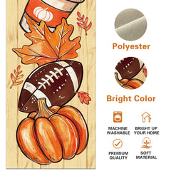 Croar fall dessert football pumpkin spice latte table runner close up