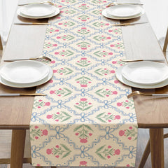Croar vintage floral dining table runner 13x72 inches