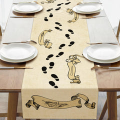 Croar Vintage Footprint Map Dining Table Runner product image