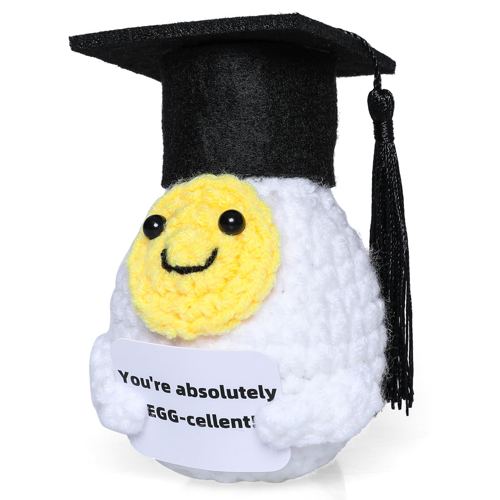 Crochet egg graduation gift plush 8 cm tall