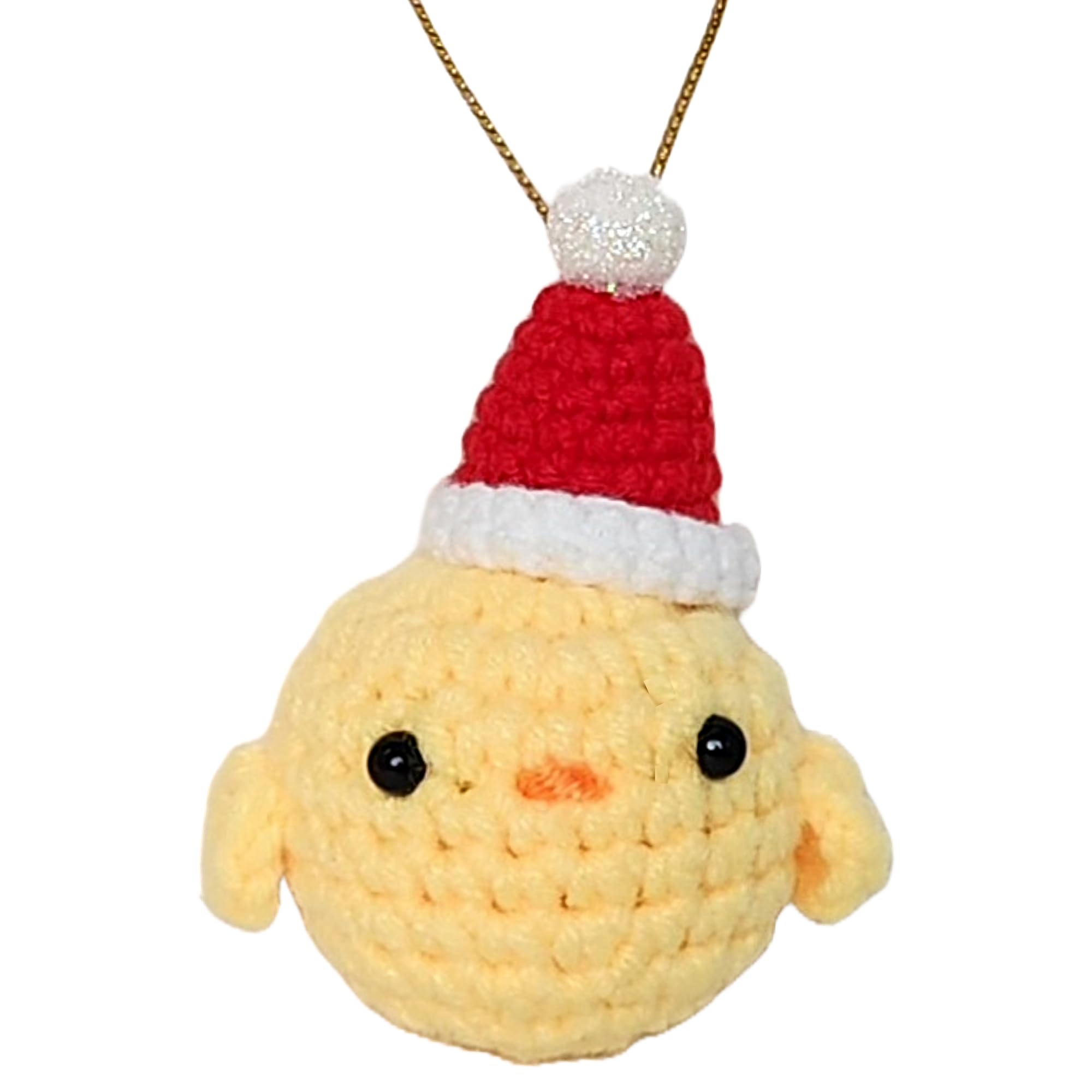 100% HANDMADE crochet Santa Chick hanging ornament