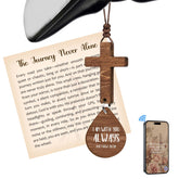 Cross for Car Mirror Hanging wooden pendant in dark finish