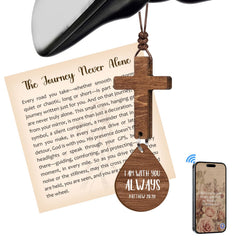 Cross for Car Mirror Hanging wooden pendant in dark finish