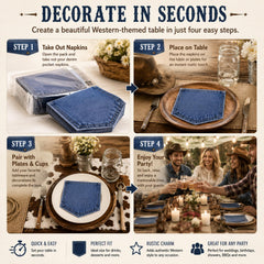 Denim pocket shaped napkins design Crtiin Western