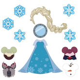 12 piece winter princess cruise door magnets with blue dress snowflakes